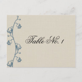 Lily of the Valley auf Ecru Linen Tischnummer