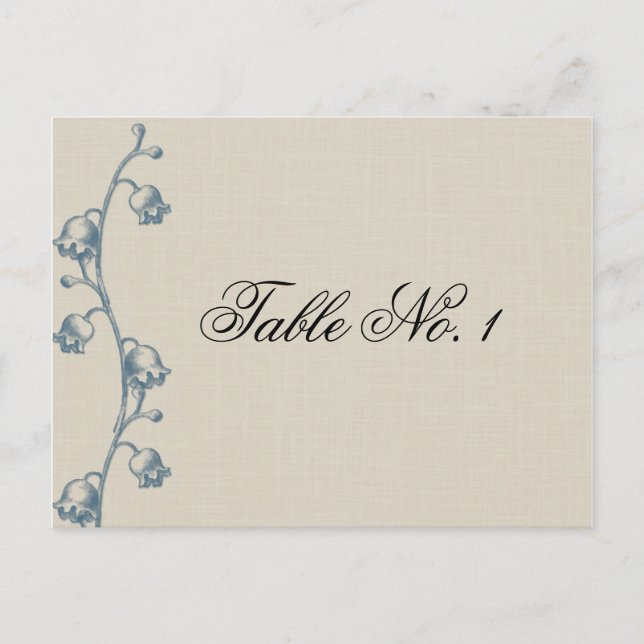 Lily of the Valley auf Ecru Linen Tischnummer (Vorderseite)