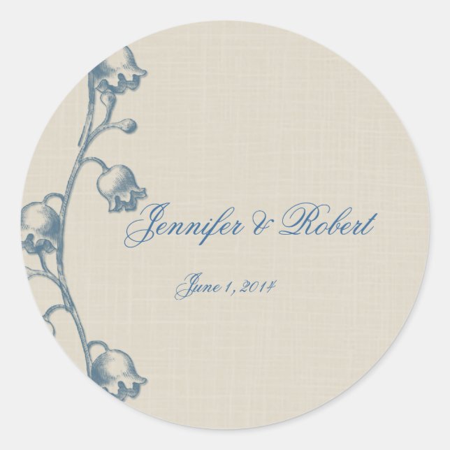 Lily of the Valley auf Linen Umschlag Aufkleber (Vorderseite)