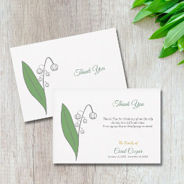 Lily of the Valley Beerdigung Dankeschön Karte