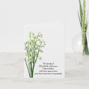 Lily of the Valley Beileid Danke von der Familie Karte