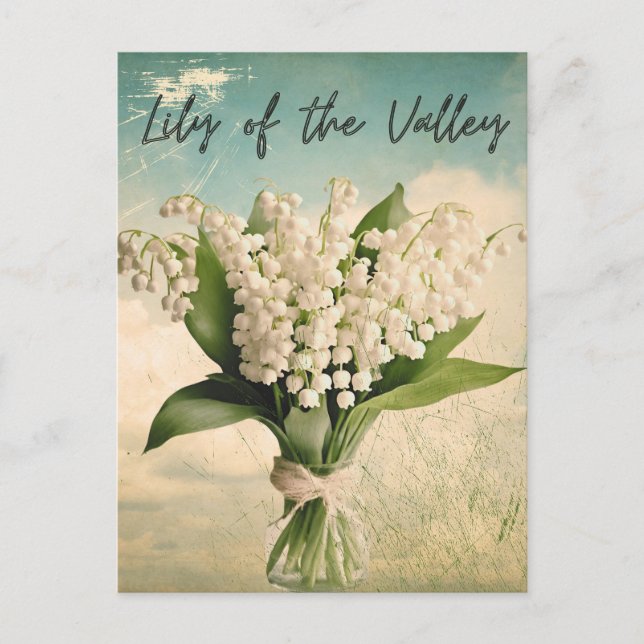 Lily of the Valley Birth Month Blume Retro Postkarte (Vorderseite)