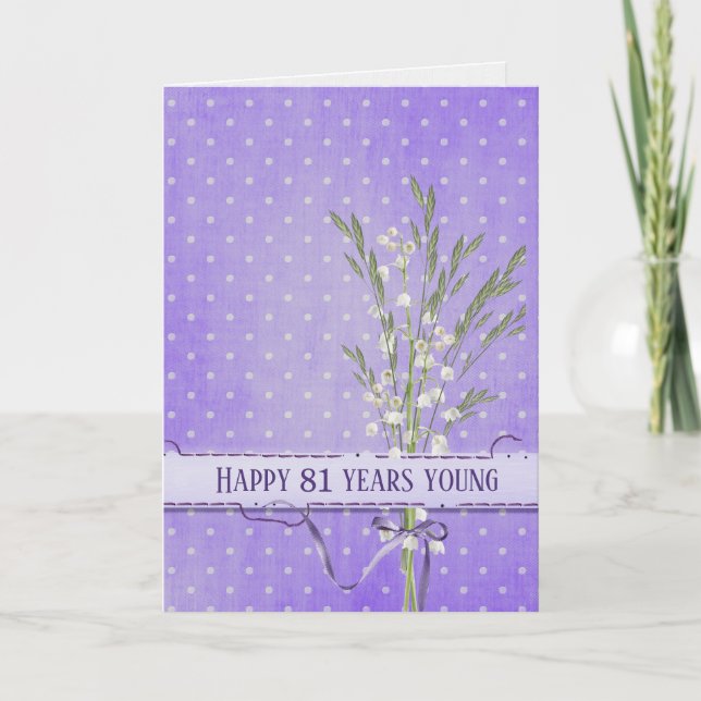 Lily of the Valley Bouquet 81e carte d'anniversair (Devant)