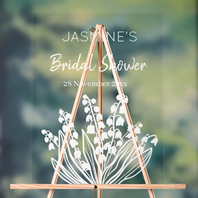 Lily of the Valley Bouquet Brautparty Acrylschild (Neutral)
