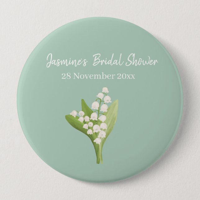 Lily of the Valley Bouquet Brautparty Button (Vorderseite)