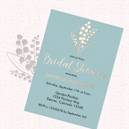 Lily of the Valley Bouquet Brautparty Foil Invi Folieneinladung