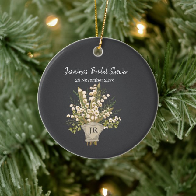 Lily of the Valley Bouquet Brautparty Keramik Ornament (Baum)
