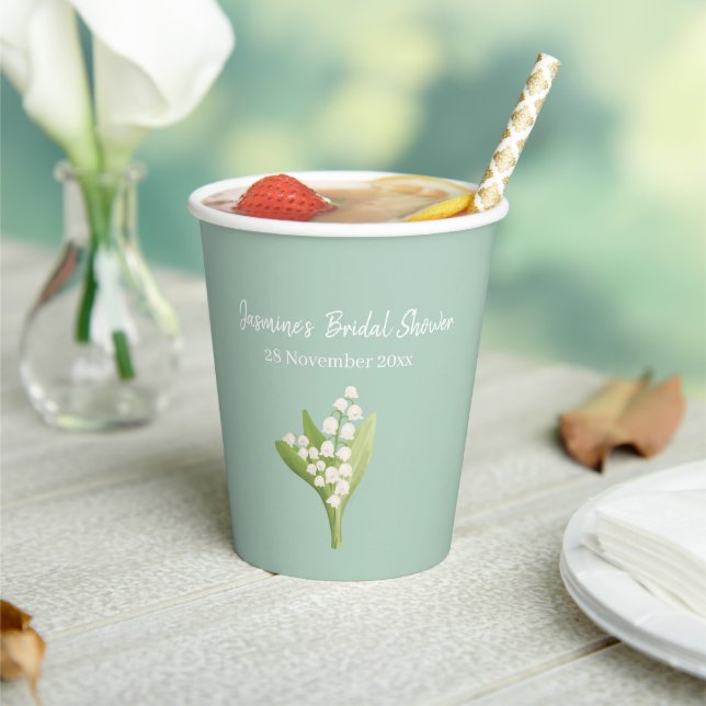 Lily of the Valley Bouquet Brautparty Pappbecher (In Situ)