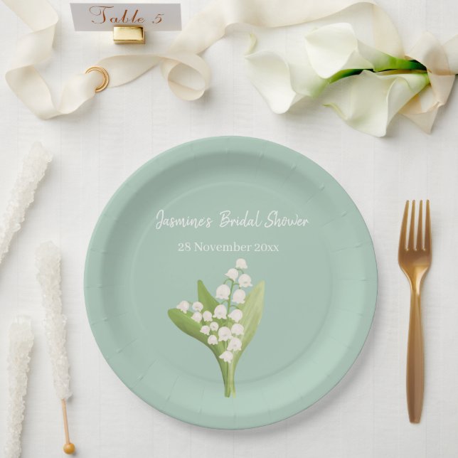 Lily of the Valley Bouquet Brautparty Pappteller (Hochzeit)
