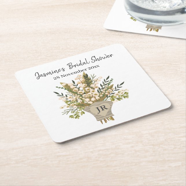 Lily of the Valley Bouquet Brautparty Rechteckiger Pappuntersetzer (angewinkelt)