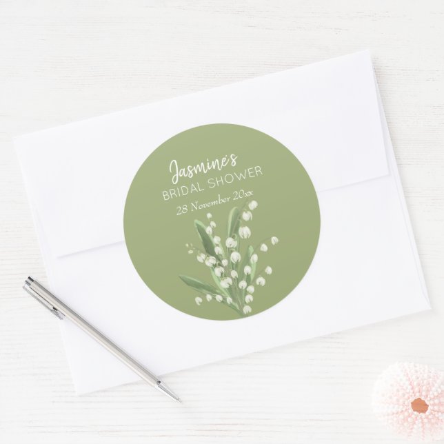Lily of the Valley Bouquet Brautparty Runder Aufkleber (Umschlag)