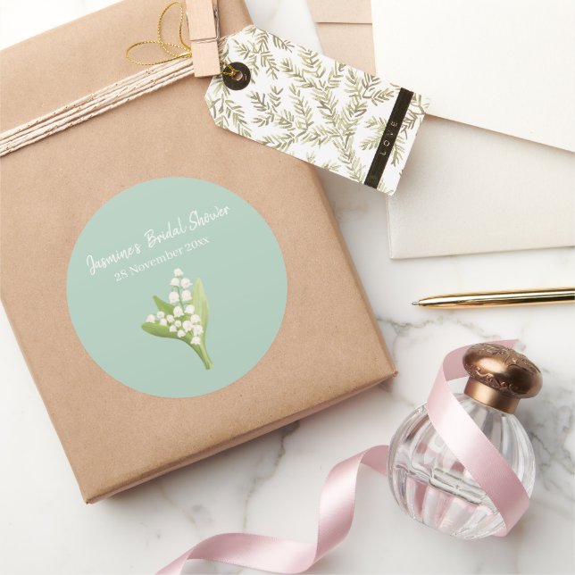 Lily of the Valley Bouquet Brautparty Runder Aufkleber (Schenken)