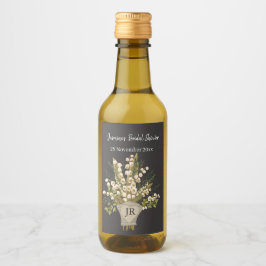 Lily of the Valley Bouquet Brautparty Weinetikett