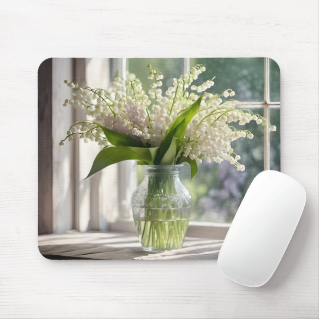 Lily of the Valley Bouquet by Window Mousepad (Mit Mouse)