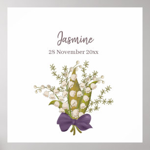 Lily of the Valley Bouquet mit Lila Bow Poster