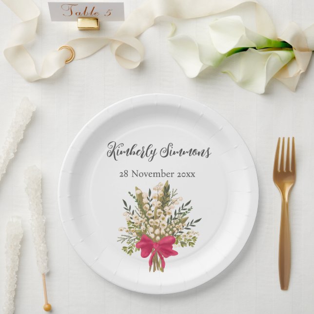 Lily of the Valley Bouquet Pappteller (Hochzeit)