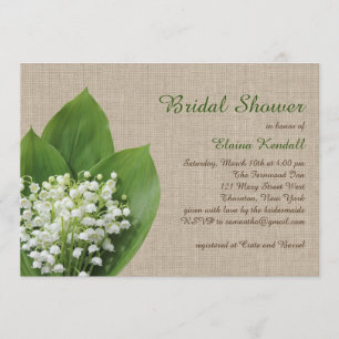 Lily of the Valley Brautparty Burlap Einladung