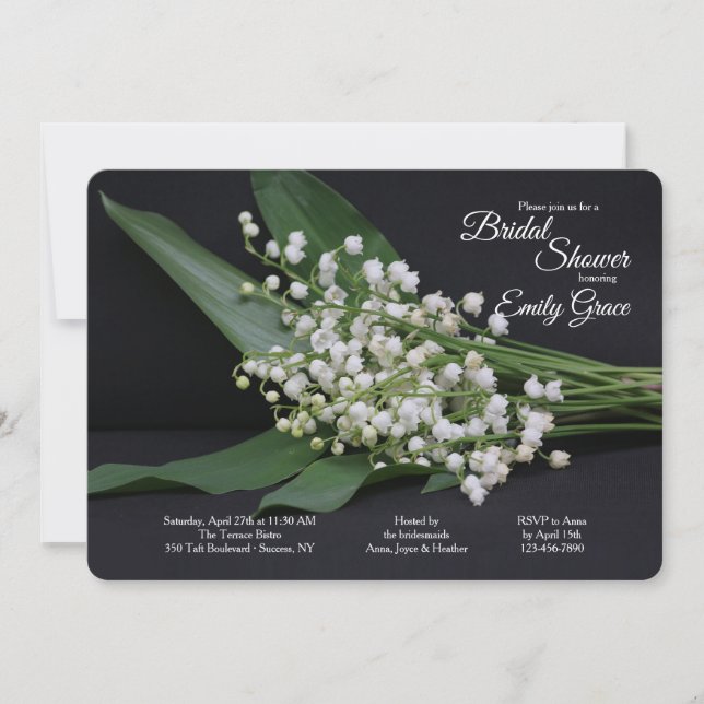 Lily of the Valley Bridal Dusche Einladung (Vorderseite)