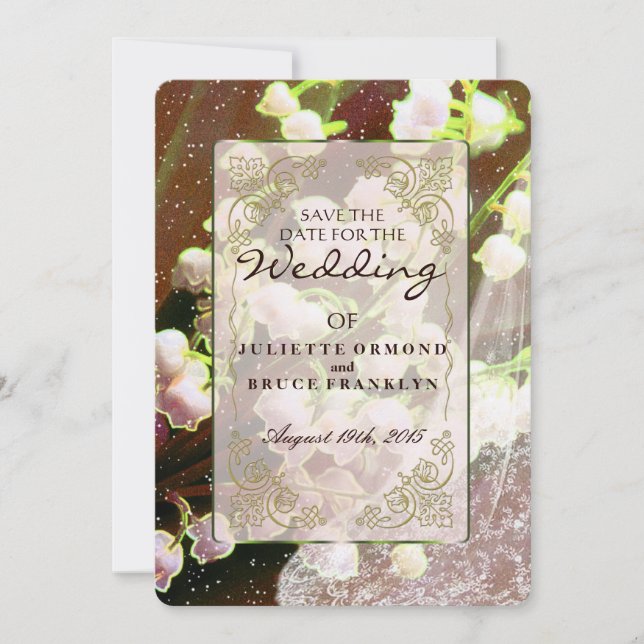 Lily of the Valley ~ Einladung Hochzeitskollektion (Vorderseite)