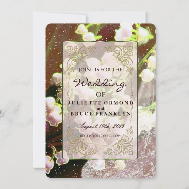 Lily of the Valley ~ Einladung Hochzeitskollektion (Vorderseite)