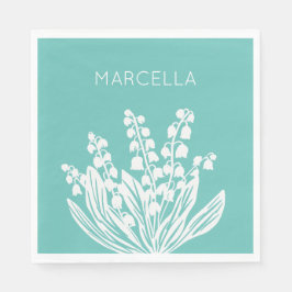 Lily of the Valley Floral Bouquet Individuelle Nam Serviette
