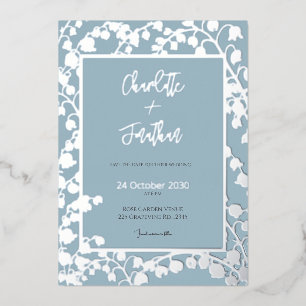 Lily of the Valley Floral Garden Wedding Gold Folieneinladung
