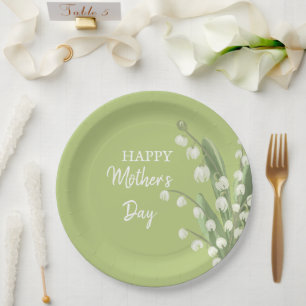 Lily of the Valley Floral Happy Mütter Day Pappteller