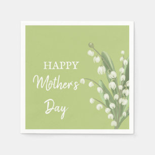 Lily of the Valley Floral Happy Mütter Day Serviette