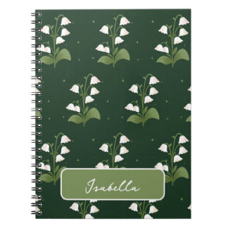 Lily of the Valley Floral Muster Spiral Notebook Notizblock