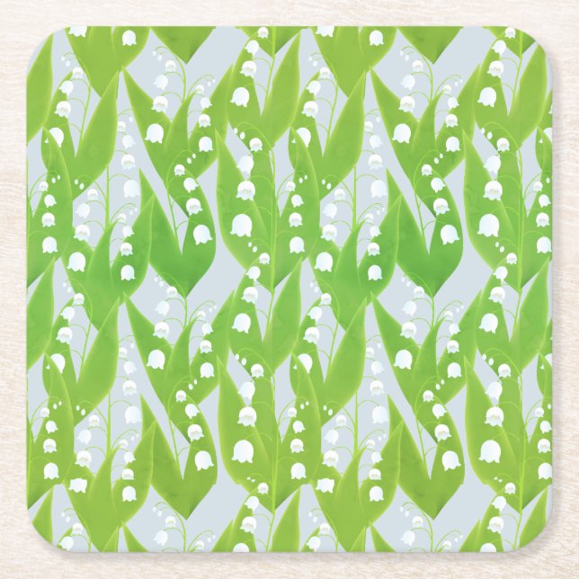 Lily of the Valley Floral Pattern Rechteckiger Pappuntersetzer (Vorderseite)