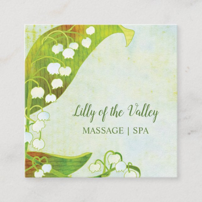 Lily of the Valley Floral Quadratische Visitenkarte (Vorderseite)
