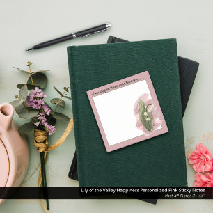 Lily of the Valley Glück Personalisiert rosa Post-it Klebezettel