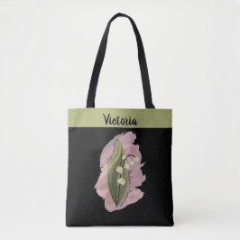 Lily of the Valley Glück Personalisiert Schwarz Tasche