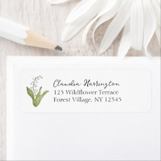 Lily of the Valley Hand-Painted Nature Address
