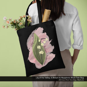 Lily of the Valley Happiness Watercolor Style Tasche