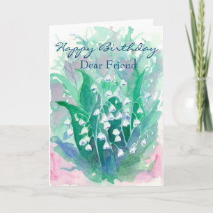 Lily of the Valley Happy Birthday Sehr geehrter Fr Karte