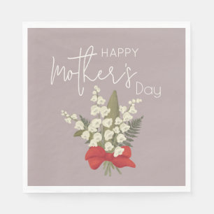 Lily of the Valley Happy Mother's Day Party Serviette