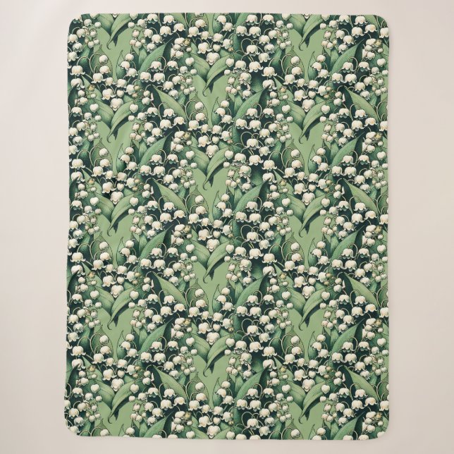 Lily of the Valley Heart Wreath Sherpadecke (Vorderseite)