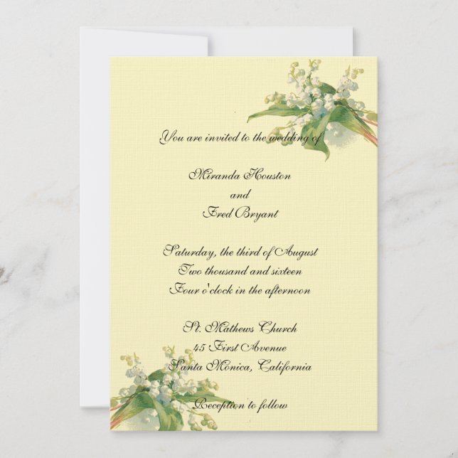 Lily of the Valley Hochzeit Einladung (Vorderseite)