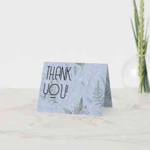 Lily of the Valley II Light Blue Custom Dankeskarte