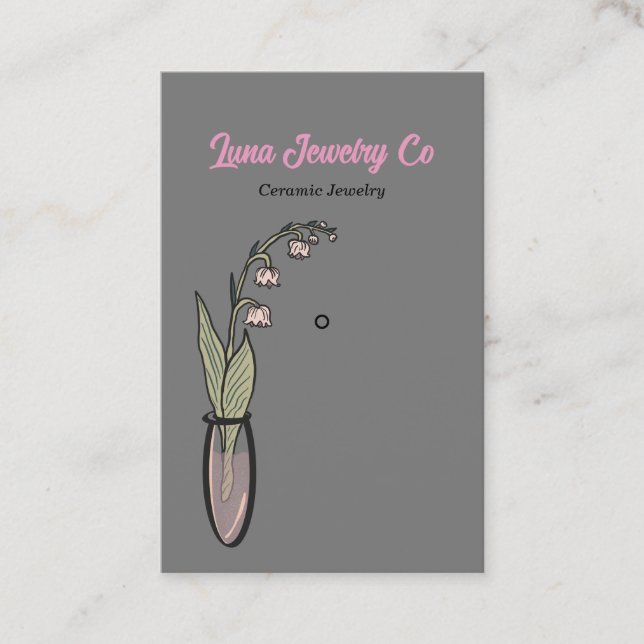 Lily of the Valley Juwelry Button Business Card Visitenkarte (Vorderseite)