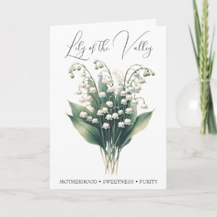 Lily of the Valley May Birth Blume Geburtstagskart Karte