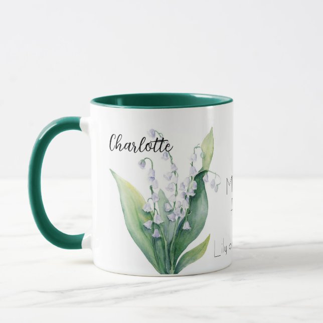 Lily of the Valley May Birth Month Blume Tasse (Links)