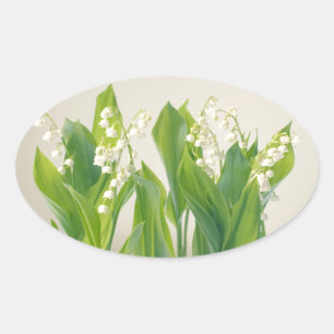 Lily of the Valley Ovaler Aufkleber