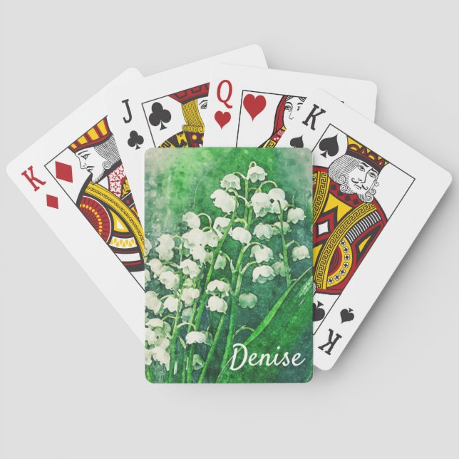 Lily of the Valley Personalisiert Playing Cards Spielkarten (Rückseite)