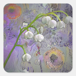 LILY OF THE VALLEY QUADRATISCHER AUFKLEBER