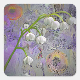 LILY OF THE VALLEY QUADRATISCHER AUFKLEBER
