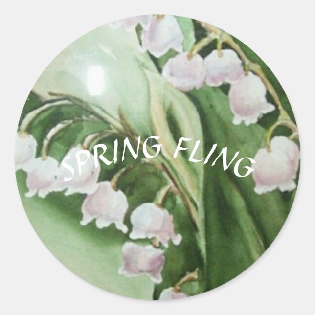 LILY OF THE VALLEY RUNDER AUFKLEBER (Vorderseite)