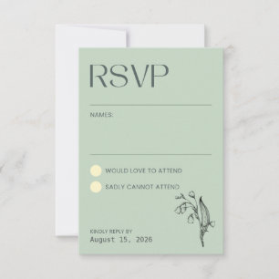 Lily of the Valley - Sage Green UAWG RSVP Karte