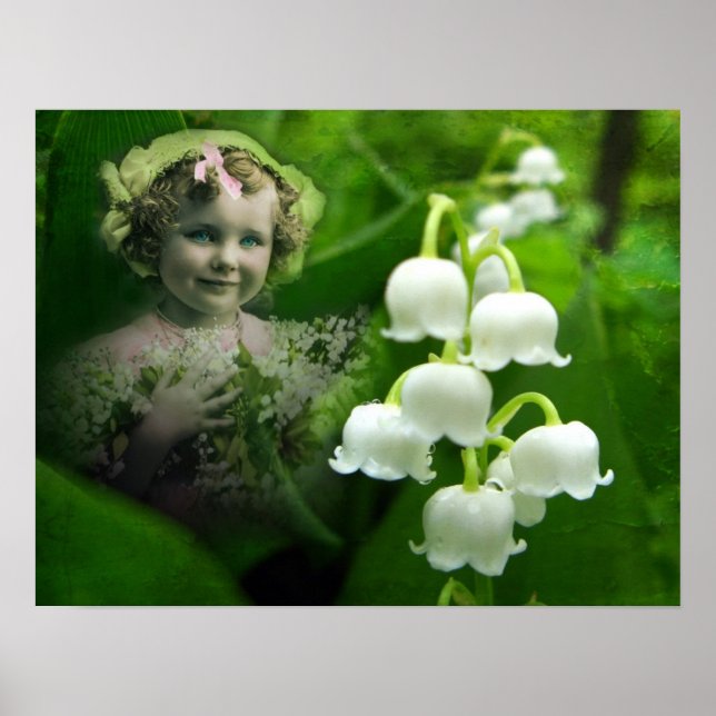 Lily of the Valley Sweet White Bell Blume Bouquet Poster (Vorne)